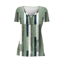 Ljetne modne dame TOP V izrez Still Striped Striped Resiped Casual Labava majica Bluza