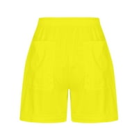 Dyegold Ženske kratke hlače Ležerne prilike sa punim bojama Elastični struk džepovi Ljeto plaža Lagane