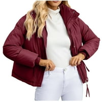 Zimske jakne za žene modne žene čvrste stand-up ovratnik kardigan down jakna Outerweard podstavljeni