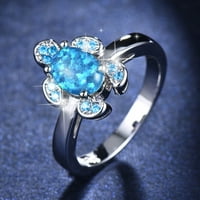 Wozhidaoke prstenovi za žene Plavo more kornjača Oblik Ring Diamond kornjača Rhinestone prsten Elegantna