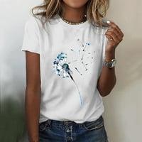 Ženske zmajeve Print Teses Kawaii grafički bluza Crewneck Tunic Majice kratkih rukava Classic Basic