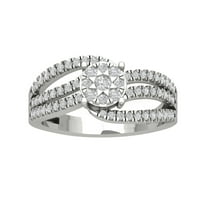 Araiya 10k bijeli zlatni dijamantni prsten, veličine 9