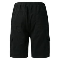 Muški duksevi muške casual čvrste pantalone Pant Cargo Pocket Slim hlače za crtanje kratke hlače Ljetne