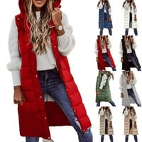 Ženski kaput modna zimska jakna topla prsluk prsluk s kaputama