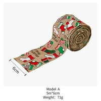 Božićno drsko ožičeno rub Burlap vrpca božićni kreativni ukrasi Poklon za božićni dan Tip a