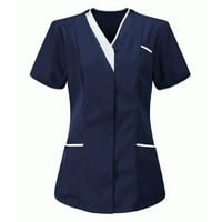 Žene vrhovi ženske medicinske sestre tunika klinika njegovateljica V-izrez zaštitna odjeća na vrhu xxxl,