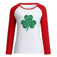 Bluze s dugim rukavima za žene modni modni ženski proljetni patchwork sv. Patrickov dan tiskani dugih