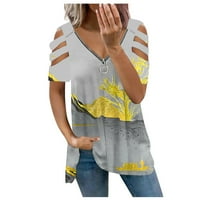 Ženski vrhovi kratkih rukava odštampana bluza Ležerne prilike za žene Ljeto V-izrez T-majice Tuničke