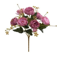 Mnjin umjetni cvjetni glave svileni božurski cvjetni buket kućni ukras vruće ružičasta