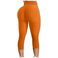 Ženske gamaše joge hlače Ljeto ravne hlače Čvrsto boje tanka noge elastični visoki struk obrezane pantalone