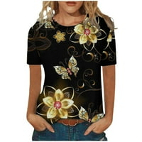 Bluze za žene BigSell za ženska bluza s kauzalnim okruglim vratom Majica kratkih rukava Ljetni vrhovi