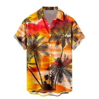Muškarci Thirts Hawaiian Short rukav Proljeće Ljeto Rever Šarenu ispisanu majicu Modni top košulja Muški