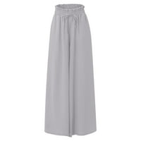 Široke pantalone za noge za žene pantalone visokog struka haljine za haljine Business Casual Ljeto Capris