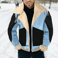 Muške kišne jakne muškarci plus veličina zimski kaput rever ovratnik dugih rukava kožna jakna vintage
