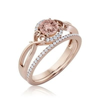 Zaslepljujući polugodište 1. karat za ručni morgatit i dijamantski moissan zaručni prsten za vjenčani prsten u srebru s 18k ružičastog zlata, obećajući prsten, set za mladenku, podudaranje