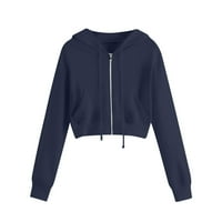 Leesechin ženski zip up dukseve tinejdžerke jeseni odjeću modne jakne za izvlačenje sa džepovima kaput