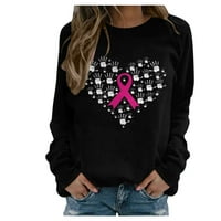 Svjesnost košulje za karcinoma dojke za žene ružičasta vrpca print majica rak račilica pulover rak borbi