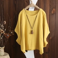 Žute T majice za žene okrugli vrat kratki rukav majica za lutke s rukavima Torp majica u boji