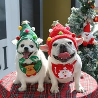 Marbhall Pet Hat i Saliva Set dog božićne glave za božićni oblik kućnog ljubimca
