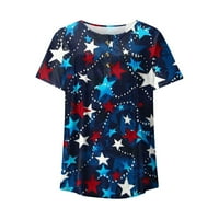 Ljeto plus veličine vrhova ženske bluze s kratkim rukavima Moderan grafički otisci Košulje Blue 4xL