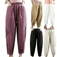 Daznico Ljeto Ženska solidna čipkaste patchwork saželjene pantalone za obrezivanje pantalone za žene