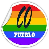 Pueblo Co Colorado Pueblo County Rainbow Pride Zastava Stripes Pride Zastava za zastavu Euro naljepnica
