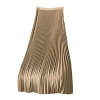 Ženska suknja visoke elastične struke plus veličina midi ljuljačka A-line suknje satena modna elegantna