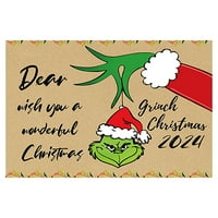 Christmas Doormat GR1NCH Holiday Gastin Vanjske prostirke za kućni ulaz Retro Welcome Mat Mat Doc dekor