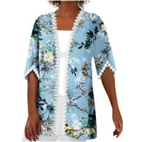 Feterrnal ženska bluza za žensku košulju Outerwear Print pola duljine Ležerne prilike za praznike Osnovne