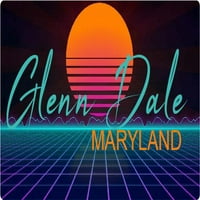 Glenn Dale Maryland Frižider Magnet Retro Neon Dizajn