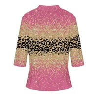 Kardigani za žene, rukav casual udobnog ispisa Top bluza Cardigan kaput za žene ružičaste veličine xl