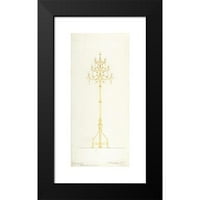Mansfield Crni moderni uokvireni muzej umjetnički print pod nazivom - Dizajn za štand crkvene svjetiljke