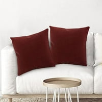 Njshnmn bacanje jastuka navlake čvrste boje, kvadratni platneni ukrasni jastuk za kauč crvene boje