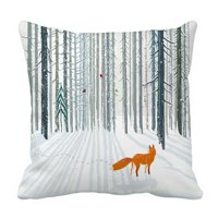 Zimska šumska pejzaž sa jastukom jastučni jastuk na poklopcu jastuk za zaštitu dve strane za krevet