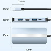 USB C čvorište u Multiprti adapteru, USB C Hub Lemorele sa USB 2.0, USB 3.0, utor za memorijsku karticu,