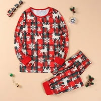 Elaililye Fashion Family Božićne pidžame PJS roditelj-dijete Uklapanje Božićno odijelo Spavaće odjeće