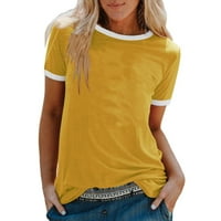 Yuehao T majice za žene Žene Modni Ležerni print O-izrez Labavi majica kratkih rukava Top Bluza Pulover