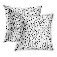 Prekrasna jednobojna crna bijela drveća savršena do jastučnice za jastuk set 2