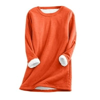 Košulje s dugim rukavima za žene New Fashion Plus size debela runa Zimski baršunast Topla O-izrez Donje