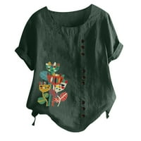 Usmixi ženske bluze i vrhovi Dressy kratki rukav okrugli vrat 3D grafika Ispis Ljeto Slatke košulje