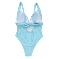 Žene kupaći kostimi Tummmy Companing Solid Trap Monokini kupaći kostim Halter V izrez Vintage Plus Size