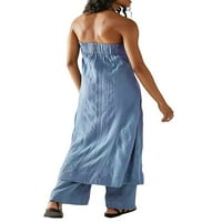 Eyicmarn ženske ležerne odjeće s ramena otvorene prednje cijevi vrhovi širokih hlača za noge postavlja