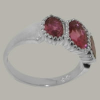 Britanci napravili bijeli zlatni prsten sa prirodnim ružičastim turmalinskim ženskim prstenom - Veličine