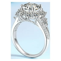 Moissnitni prstenovi za žene 3ct okrugli rez D boja VVS dijamantni prstenovi sterling srebrni moissan