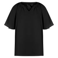 Penkaiy Fashion ženski ljetni V-izrez kratki rukav s majicom Majica Majica Mother Day Pokloni XL Plava