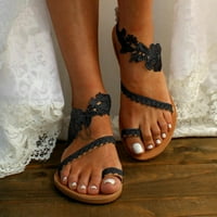Zuwimk Sandale za žene Dressing Summer, ženske ravničke sandale za ravne vjenčane sandale GEM biserne