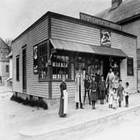 Trgovina namirnicama, 1890-ih. Na prehrambene prodavnice u neidentificiranom američkom gradu, možda