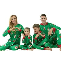 Gueuusu božićne pidžame za obiteljski snjegović print s kapuljačom dugih rukava sa patentnim zatvaračem