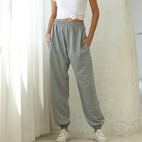 Tiqkatyck plus veličine pantalone za žene, ženski aktivni elastični struk baggy trenerke joggers lounge