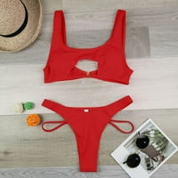 Ženski kupaći kupaći kostim temmu Kontrola kupaćih odijela čvrste ispis crvene s